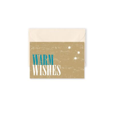 Tarjeta de regalo "Warm Wishes" con diseño tipográfico