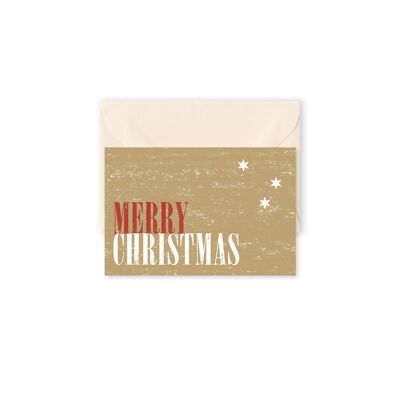 Tarjeta de regalo con diseño tipográfico "Feliz Navidad"