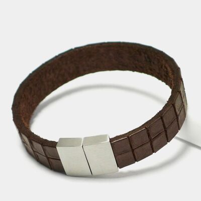 Bracciale da uomo "Leather Star KT55" realizzato in pelle