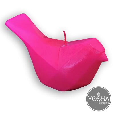 Bougie Oiseau Rose Fluo