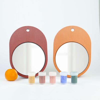 Køffret / DIY concrete kit 2 TILLIT concrete mirrors - 1 mold - 4 pigments