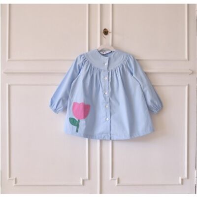 Petite Fleur girl's school blouse - Sky blue