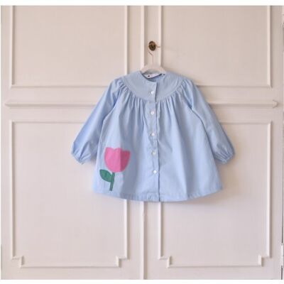 Blusa colegial niña Petite Fleur - Azul cielo