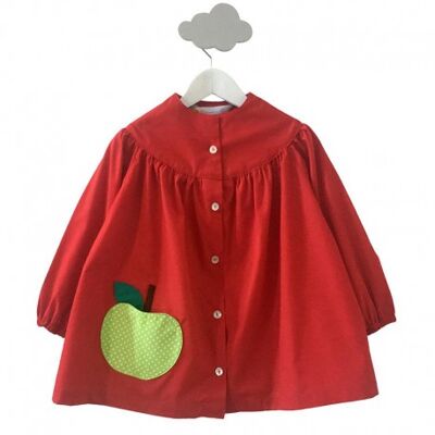 Emma girl school apron - Red