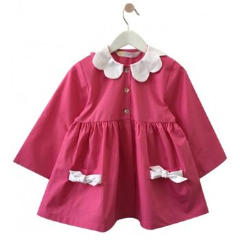 Tablier ecole fille Daisy - Rose 2