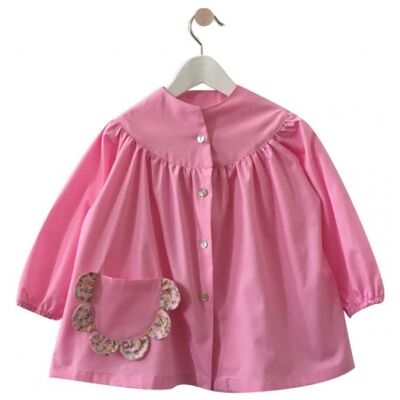 Grembiule scuola bambina fiore - Rosa confetto