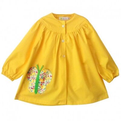 Little Butterfly Girl's School Apron - Yellow
