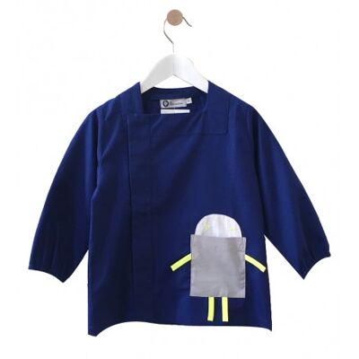 Little Robot Boy's School Apron - Electric Blue