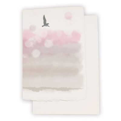 "Silver Bird" handmade paper card - suitable as a memorial card