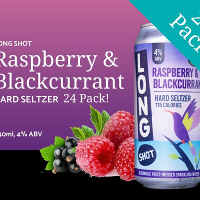 Raspberry & Blackcurrant Hard Seltzer - 24 Pack + Free Delivery