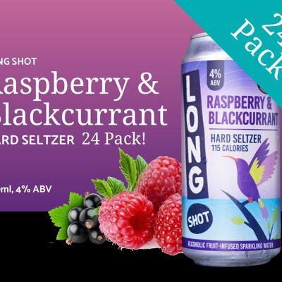 Raspberry & Blackcurrant Hard Seltzer - 24 Pack + Free Delivery