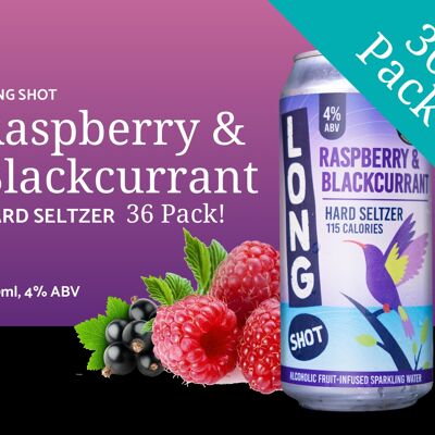 Raspberry & Blackcurrant Hard Seltzer - 36 Pack + Free Delivery