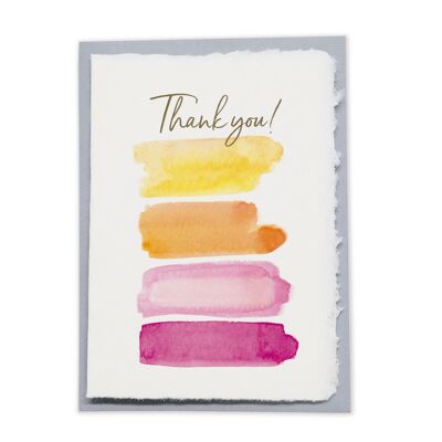 Handmade paper gift card "Thank you!"