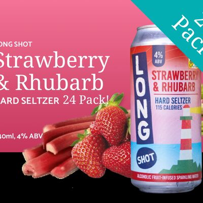 Strawberry & Rhubarb Hard Seltzer - 24 Pack + Free Delivery