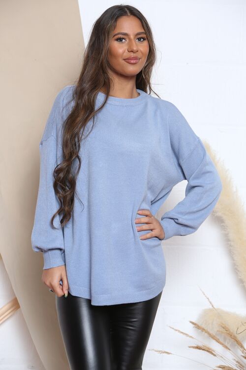 Blue SOFT KNIT JUMPER