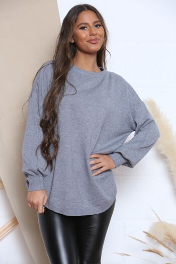 PULL EN MAILLE SOUPLE Gris 1