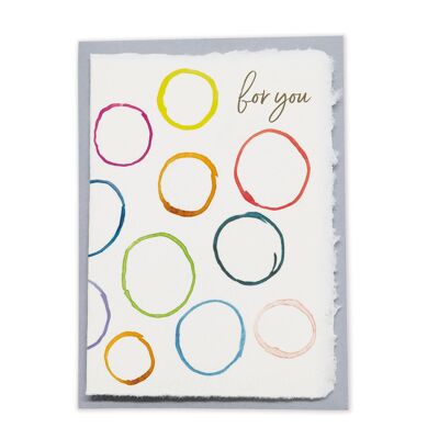 Handmade paper gift card "For you"