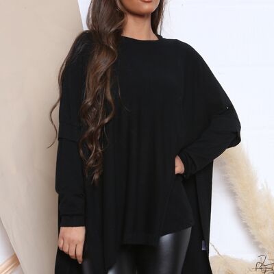 Black TOP IN HIGH OPEN SIDES WITH BUTTONS