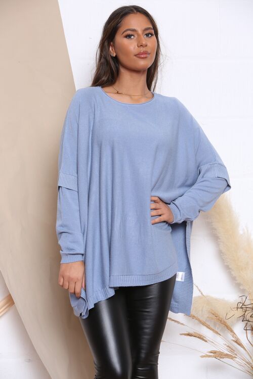 Blue TOP IN HIGH OPEN SIDES WITH BUTTONS