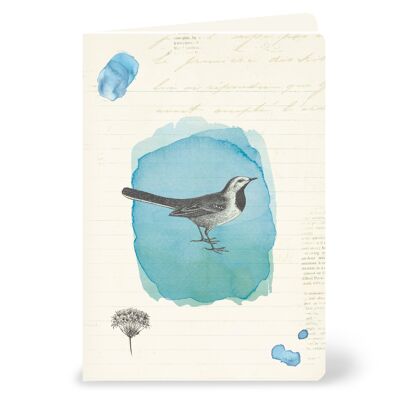 Greeting card with vintage bird motif