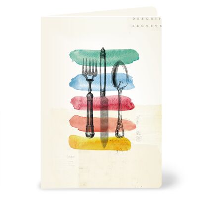 Greeting card with vintage cutlery - suitable as an invitation card and greeting card