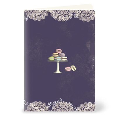 Greeting card with macarons - for all friends of patisserie and sweet life