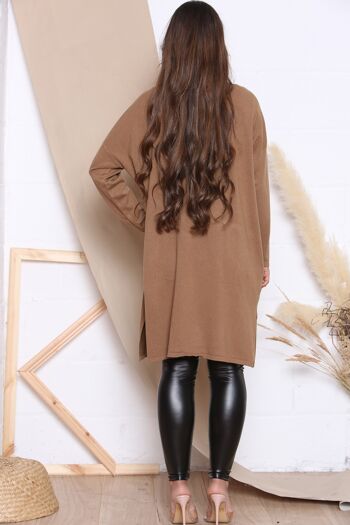 ROBE PULL COMFY FIT Camel AVEC POCHES AVANT 3