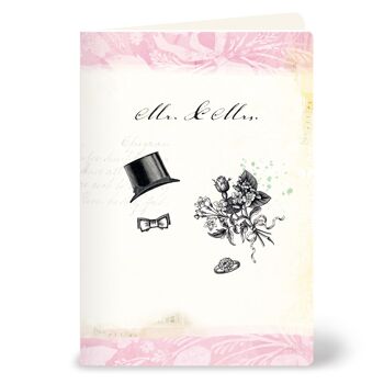 Carte de mariage "Mr & Mrs" - carte de mariage pour mari et femme