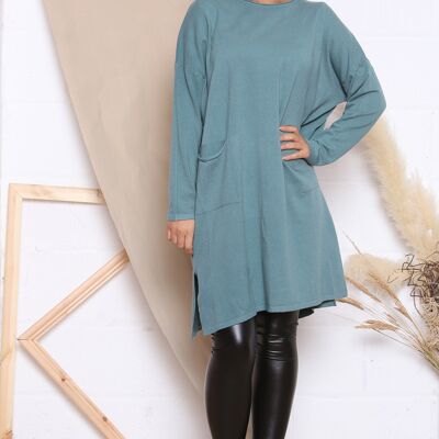 Lake Green COMFY FIT JUMPER DRESS WITH FRONT POCKETS