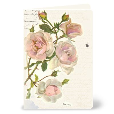 Greeting card with wild roses in a vintage look