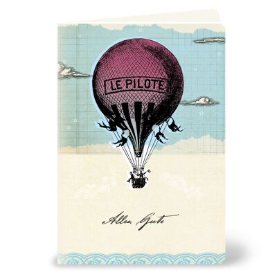 Grußkarte mit "Alles Gute" mit Vintage Ballon