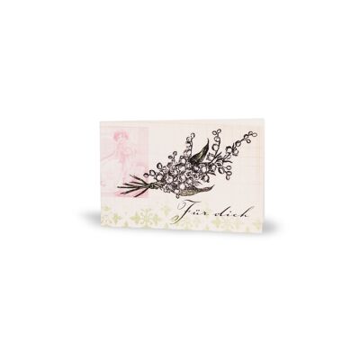Gift card "For you" with lilies of the valley