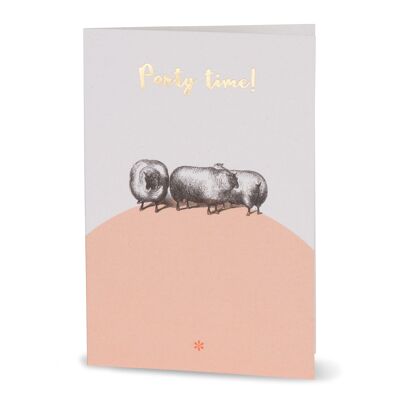 Greeting card "Party time!" with sheep