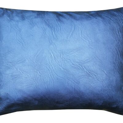 341 Coussin Mi-cuir Marine 50x40