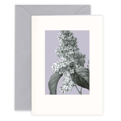 Mourning card with a delicate lilac motif in light, light colors without text.