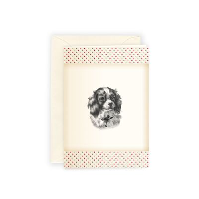 Greeting card with spaniel puppy. The motif comes from my antiquarian fund and was combined with vintage papers.