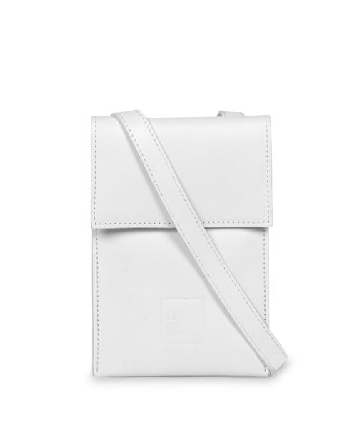 Mini Leandra women's white leather crossbody bag