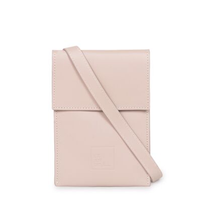 Mini Leandra women's pink leather crossbody bag