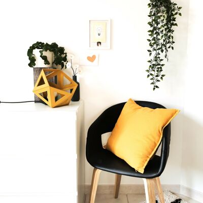 Grande lampe origami jaune moutarde