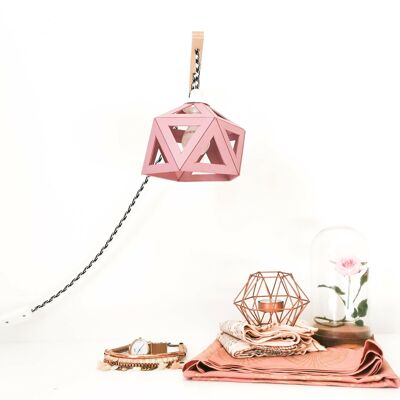 Pink origami wall light