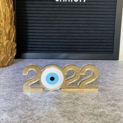 2022 Ornament, Evil Eye Ornament, Good Luck Ornament, Home Ornament, Christmas Gift.