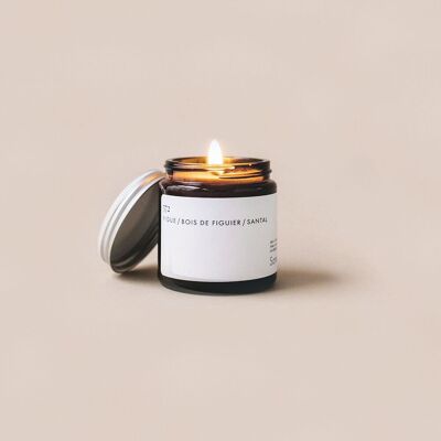 Fig, fig wood and sandalwood scented candle small