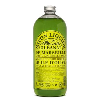 Savon liquide de Marseille à l'huile d'olive biologique - 1 litre - OLEANAT 2