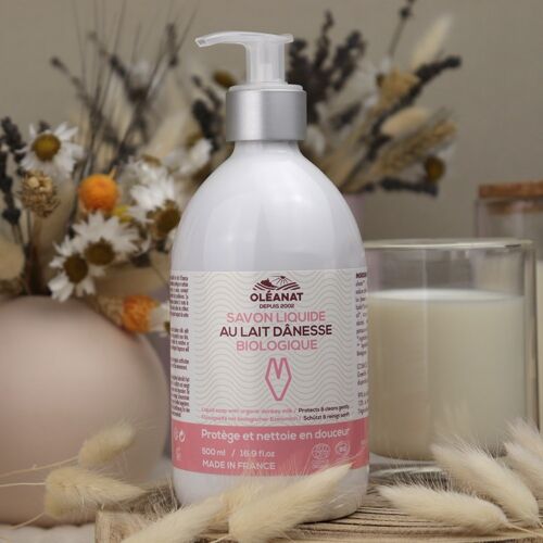 Savon liquide au lait d'ânesse biologique - 500ml - OLEANAT