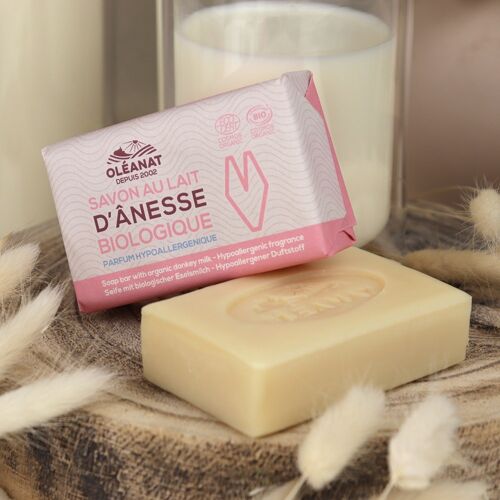 Savon au lait d'ânesse biologique hypoallergenique - 100g - OLEANAT