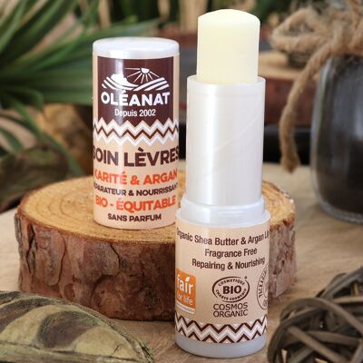 Organic & fair trade shea & argan lip care unscented - 4.5 g - OLEANAT