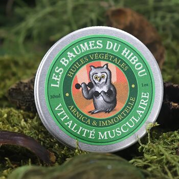 Baume vitalite musculaire biologique - 30ml - LES BAUMES DU HIBOU 1