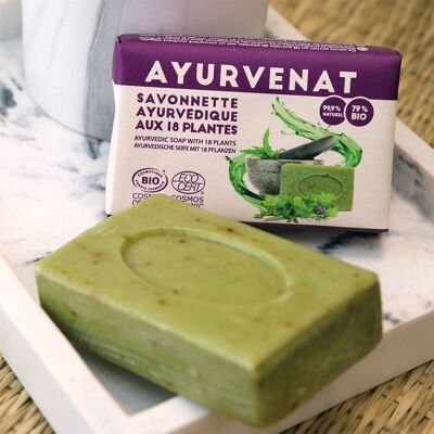 Organic Ayurvedic soap with 18 plants - 100g - AYURVENAT