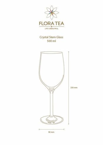 FLORA TEA Verre à pied en cristal 460 ml 2