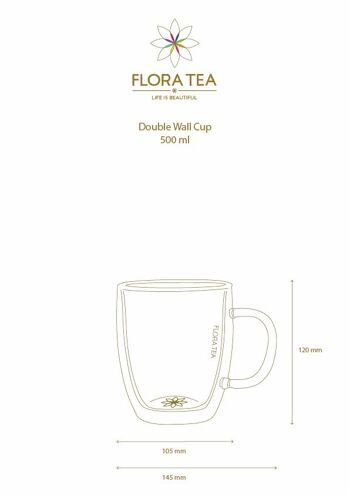 FLORA TEA Tasse Double Paroi 500ml 2